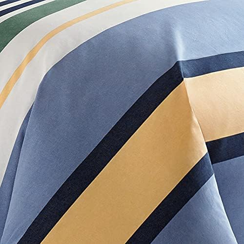 Nautica Home Dover %100 Pamuk Nevresim Takımı - Mavi Yeşil Sarı Çok Renkli Çizgili