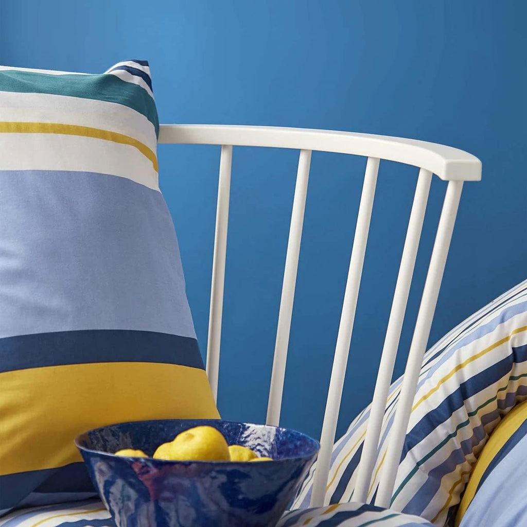 Nautica Home Dover %100 Pamuk Nevresim Takımı - Mavi Yeşil Sarı Çok Renkli Çizgili