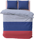 Nautica Home Moonrise %100 Pamuklu Çift Kişilik Nevresim Takımı - Lacivert & Kırmızı Çizgili