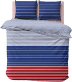 Nautica Home Moonrise %100 Pamuklu Çift Kişilik Nevresim Takımı - Lacivert & Kırmızı Çizgili