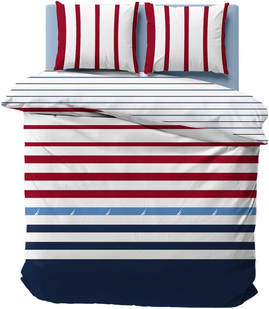 Nautica Home Fınn %100 Pamuk Nevresim Takımı - Yelken Logolu Marin Çizgili