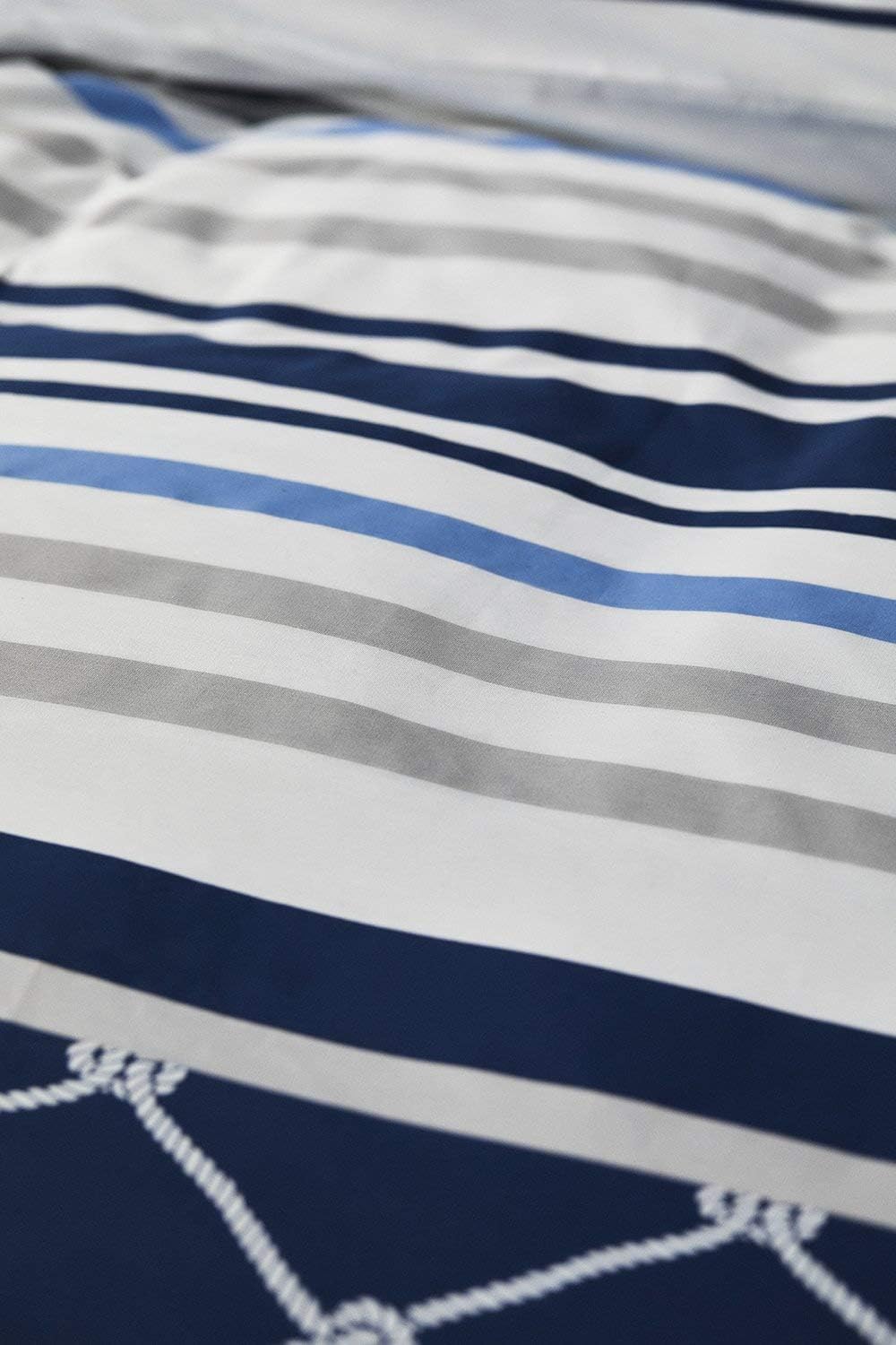 Nautica Home Knot %100 Pamuklu Tek Kişilik Nevresim Takımı - Halat ve Marin Çizgili