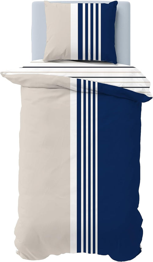 Nautica Home Aport Marin Serisi - Lacivert Beyaz Çizgili Pamuklu Nevresim Takımı