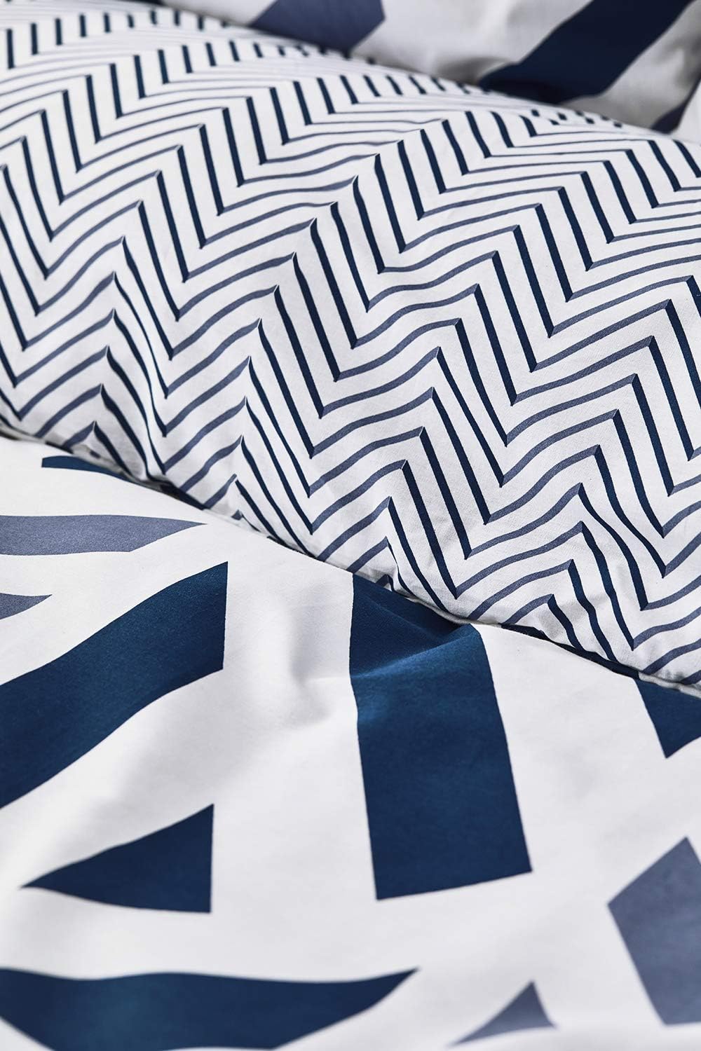 Nautica Home Orion %100 Pamuklu Tek Kişilik Nevresim Takımı - Geometrik Mavi Desenli