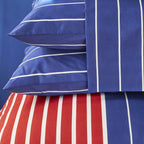Nautica Home Moonrise %100 Pamuklu Çift Kişilik Nevresim Takımı - Lacivert & Kırmızı Çizgili