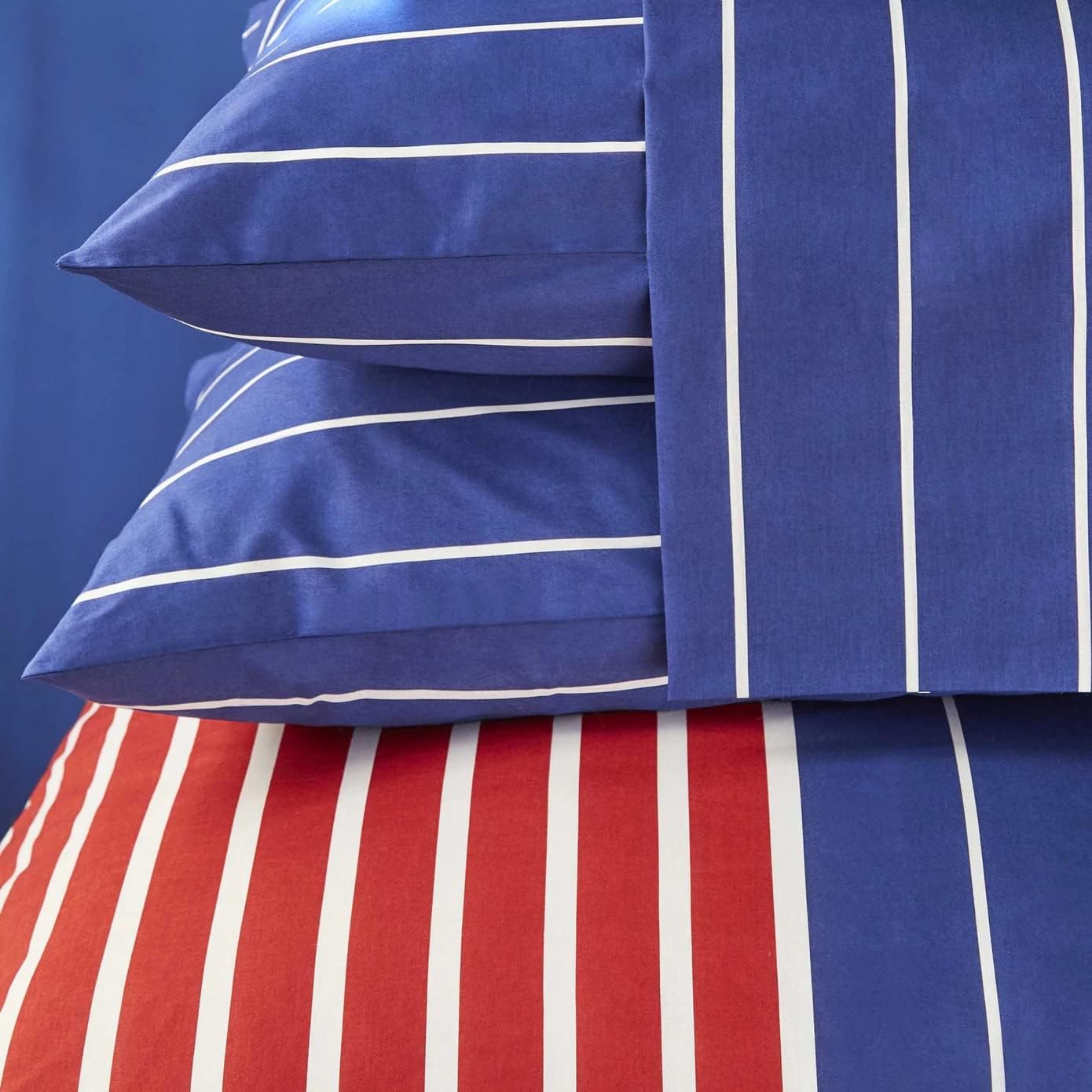 Nautica Home Moonrise %100 Pamuklu Çift Kişilik Nevresim Takımı - Lacivert & Kırmızı Çizgili