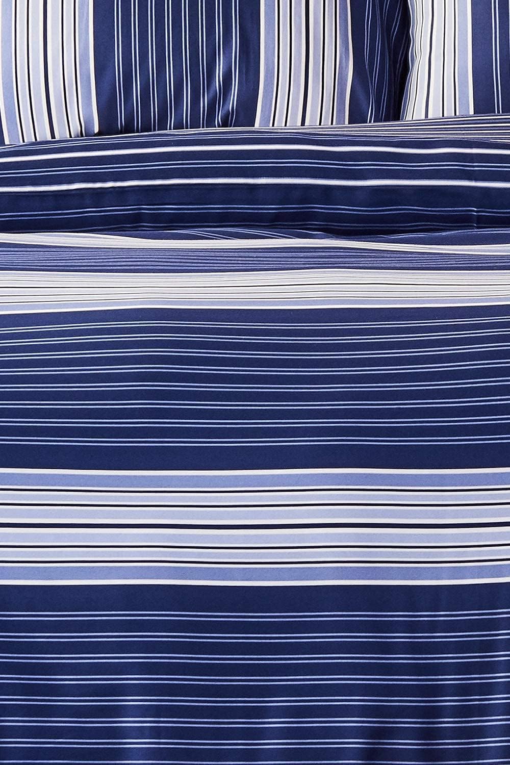 Nautica Home Moby %100 Pamuklu Tek Kişilik Nevresim Takımı - Modern Lacivert Çizgili