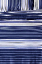 Nautica Home Moby %100 Pamuklu Tek Kişilik Nevresim Takımı - Modern Lacivert Çizgili