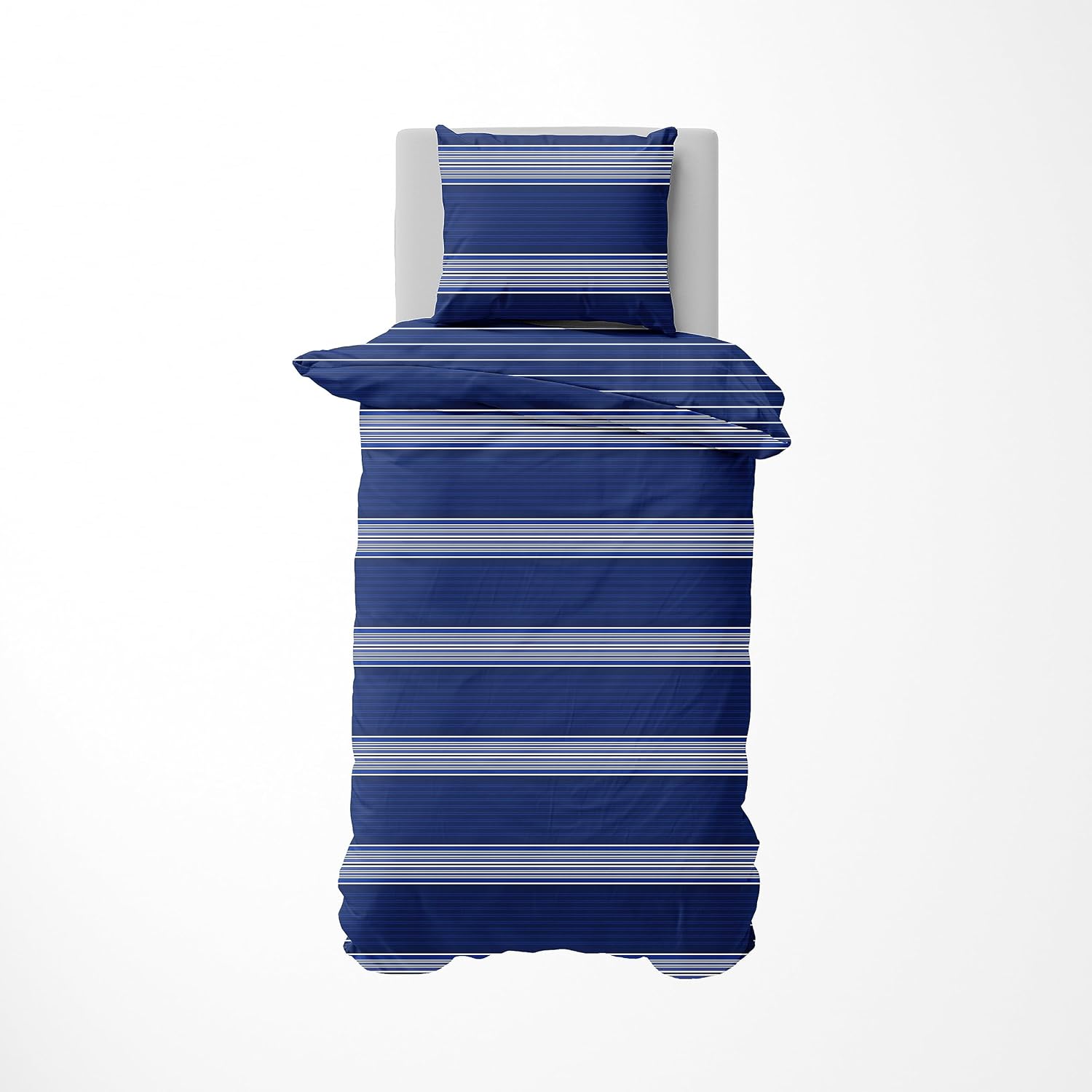 Nautica Home Moby %100 Pamuklu Tek Kişilik Nevresim Takımı - Modern Lacivert Çizgili