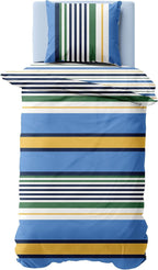 Nautica Home Dover %100 Pamuk Nevresim Takımı - Mavi Yeşil Sarı Çok Renkli Çizgili