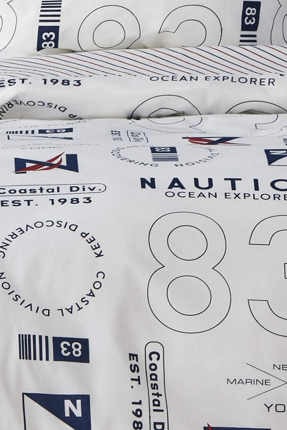 Nautica Home Discovery %100 Pamuk Nevresim Takımı - Sportif Logo ve Rakam Desenli