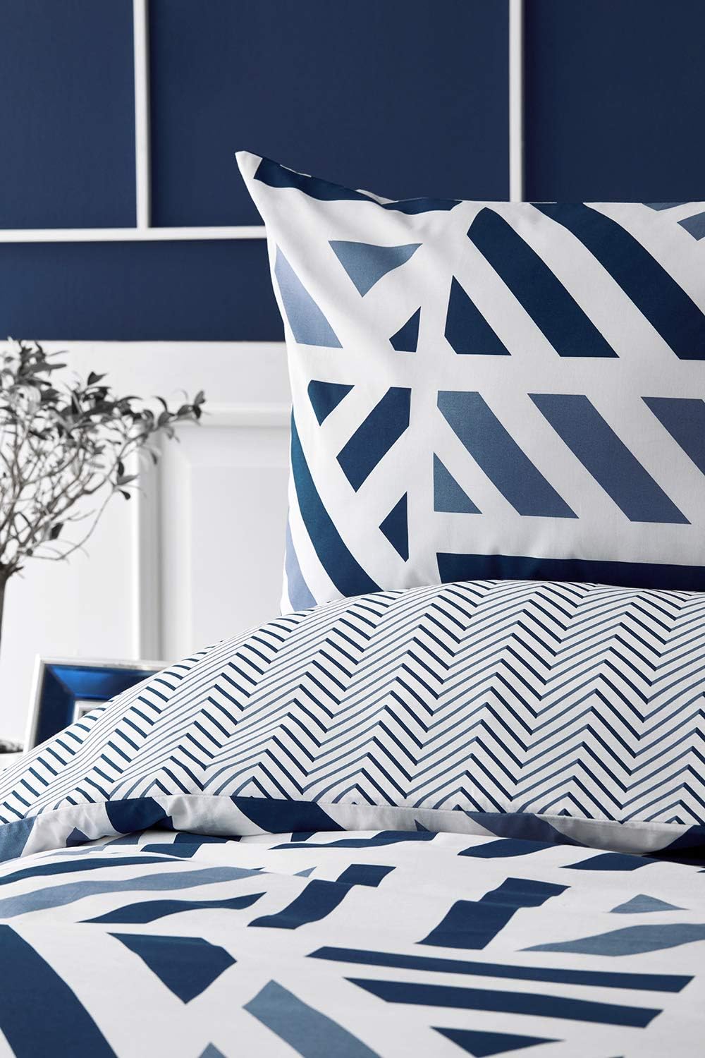 Nautica Home Orion %100 Pamuklu Tek Kişilik Nevresim Takımı - Geometrik Mavi Desenli