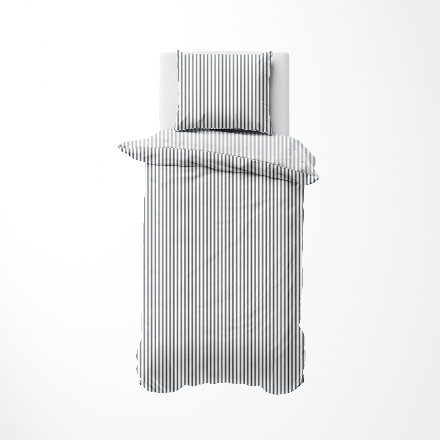 Nautica Home Darya %100 Pamuk Nevresim Takımı - Gri Beyaz Mikro Çizgili Desen