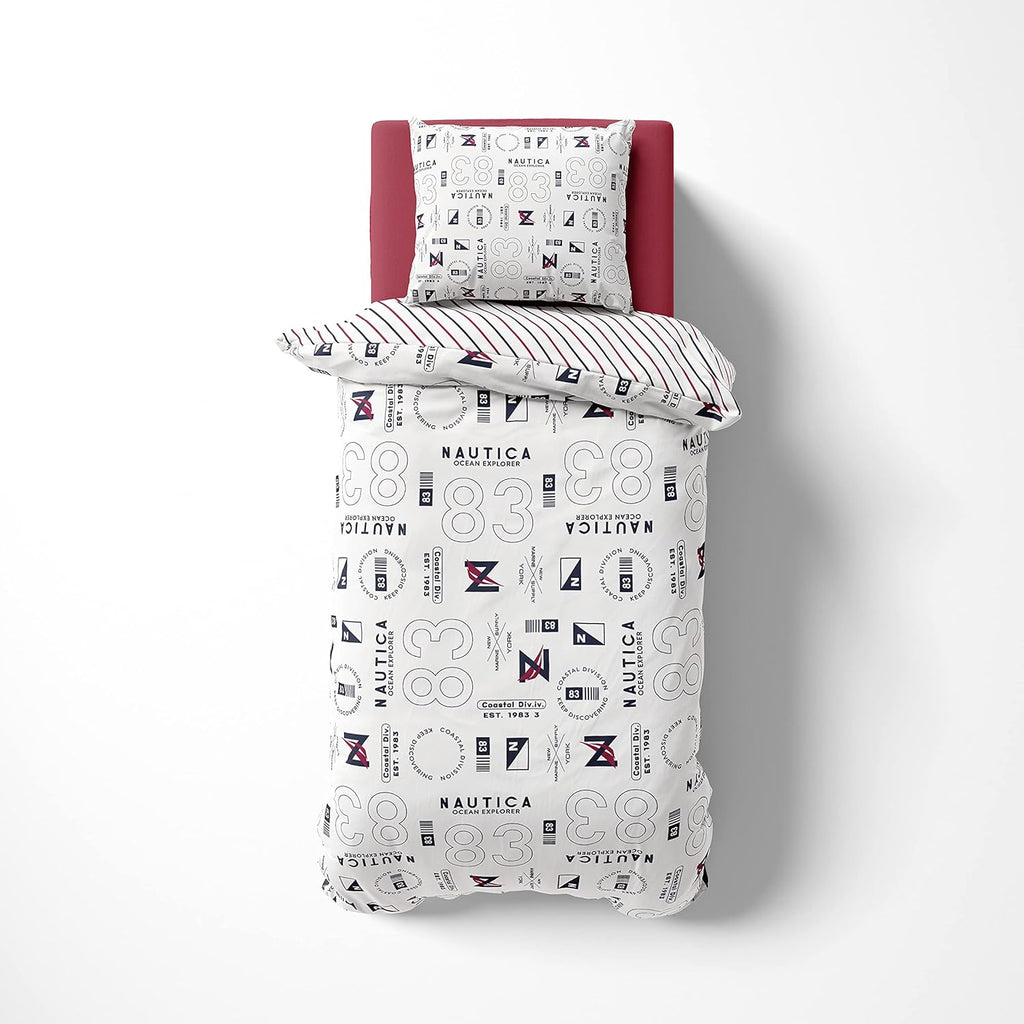 Nautica Home Discovery %100 Pamuk Nevresim Takımı - Sportif Logo ve Rakam Desenli