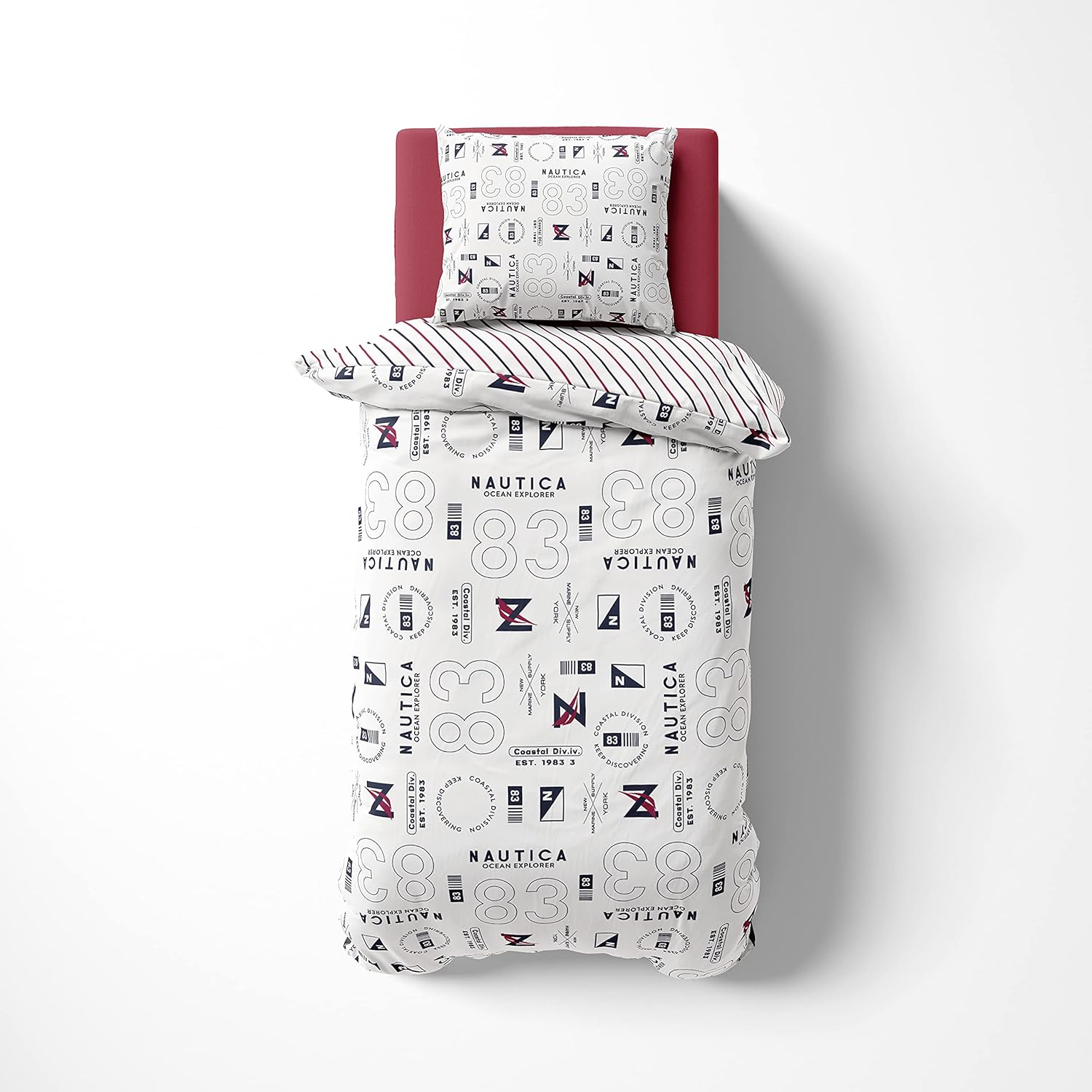 Nautica Home Discovery %100 Pamuk Nevresim Takımı - Sportif Logo ve Rakam Desenli