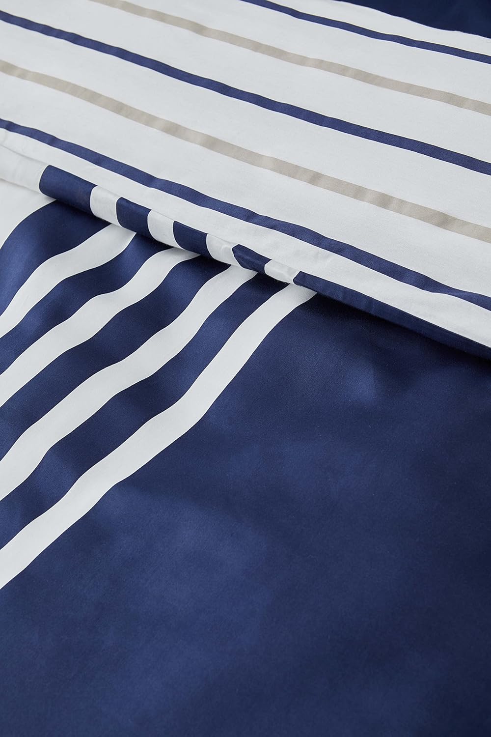 Nautica Home Aport Marin Serisi - Lacivert Beyaz Çizgili Pamuklu Nevresim Takımı