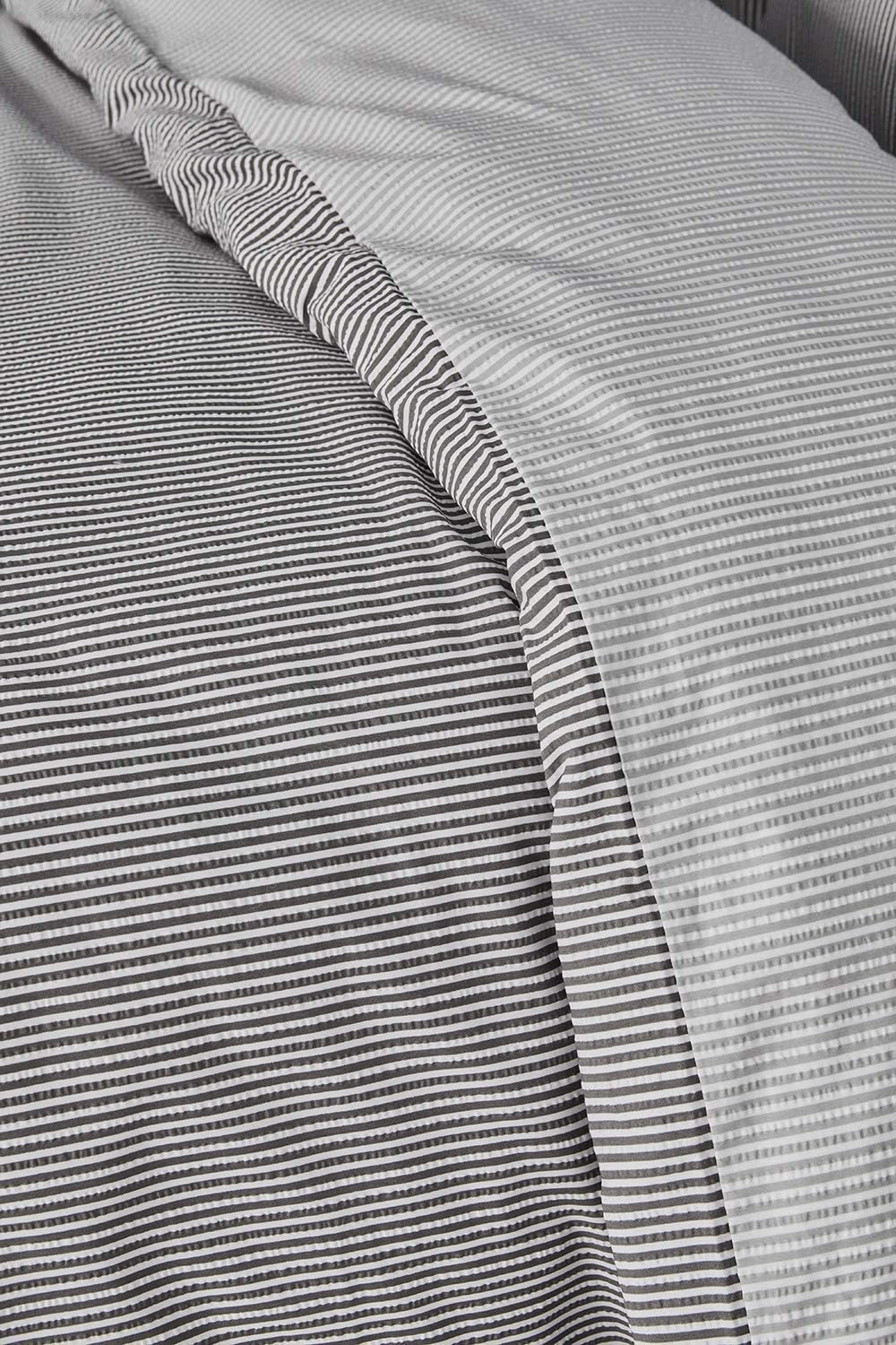 Nautica Home Darya %100 Pamuk Nevresim Takımı - Gri Beyaz Mikro Çizgili Desen
