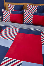 Nautica Home Morris %100 Pamuklu Çift Kişilik Nevresim Takımı - Patchwork Marin Desenli