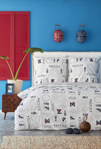 Nautica Home Discovery %100 Pamuk Nevresim Takımı - Sportif Logo ve Rakam Desenli