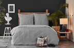 Nautica Home Darya %100 Pamuk Nevresim Takımı - Gri Beyaz Mikro Çizgili Desen