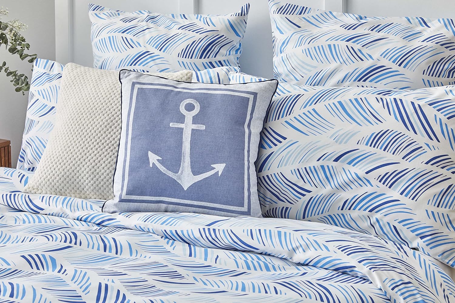 Nautica Home Wave Marin Çapa Desenli Pamuklu Nevresim Takımı - Mavi Dalga Serisi