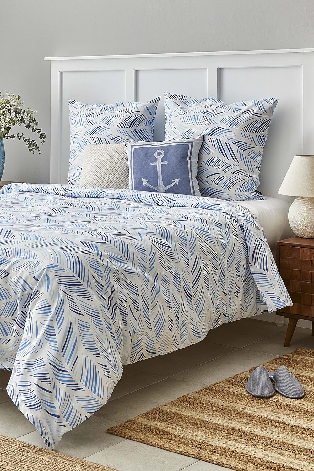 Nautica Home Wave Marin Çapa Desenli Pamuklu Nevresim Takımı - Mavi Dalga Serisi