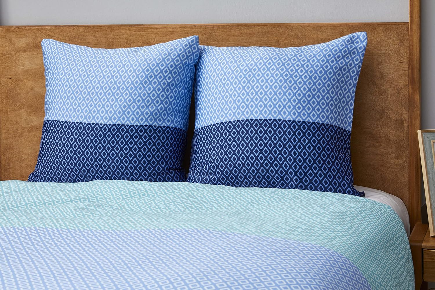 Nautica Home Grace %100 Pamuk Nevresim Takımı - Mavi Geometrik Desenli ve Geçişli