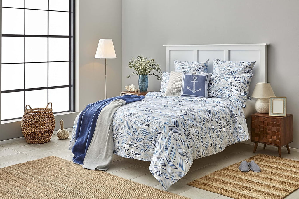 Nautica Home Wave Marin Çapa Desenli Pamuklu Nevresim Takımı - Mavi Dalga Serisi