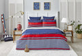 Nautica Home Drifting %100 Pamuk Nevresim Takımı - Marin Temalı Lacivert Kırmızı Çizgili