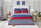 Nautica Home Drifting %100 Pamuk Nevresim Takımı - Marin Temalı Lacivert Kırmızı Çizgili