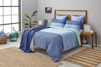 Nautica Home Grace %100 Pamuk Nevresim Takımı - Mavi Geometrik Desenli ve Geçişli