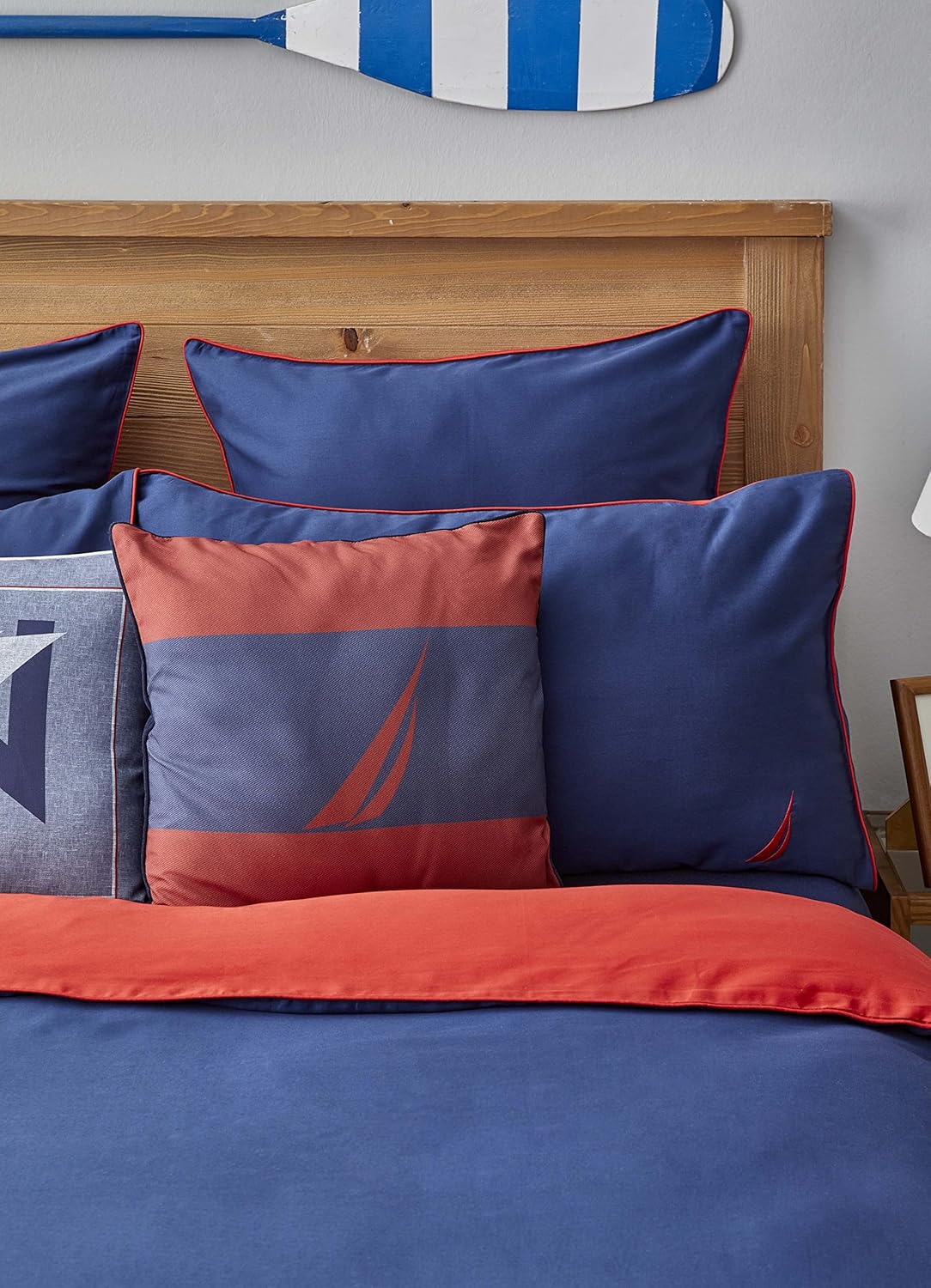 Nautica Home Creek Çift Kişilik Pamuklu Nevresim Takımı - Lacivert & Turuncu