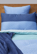 Nautica Home Grace %100 Pamuk Nevresim Takımı - Mavi Geometrik Desenli ve Geçişli