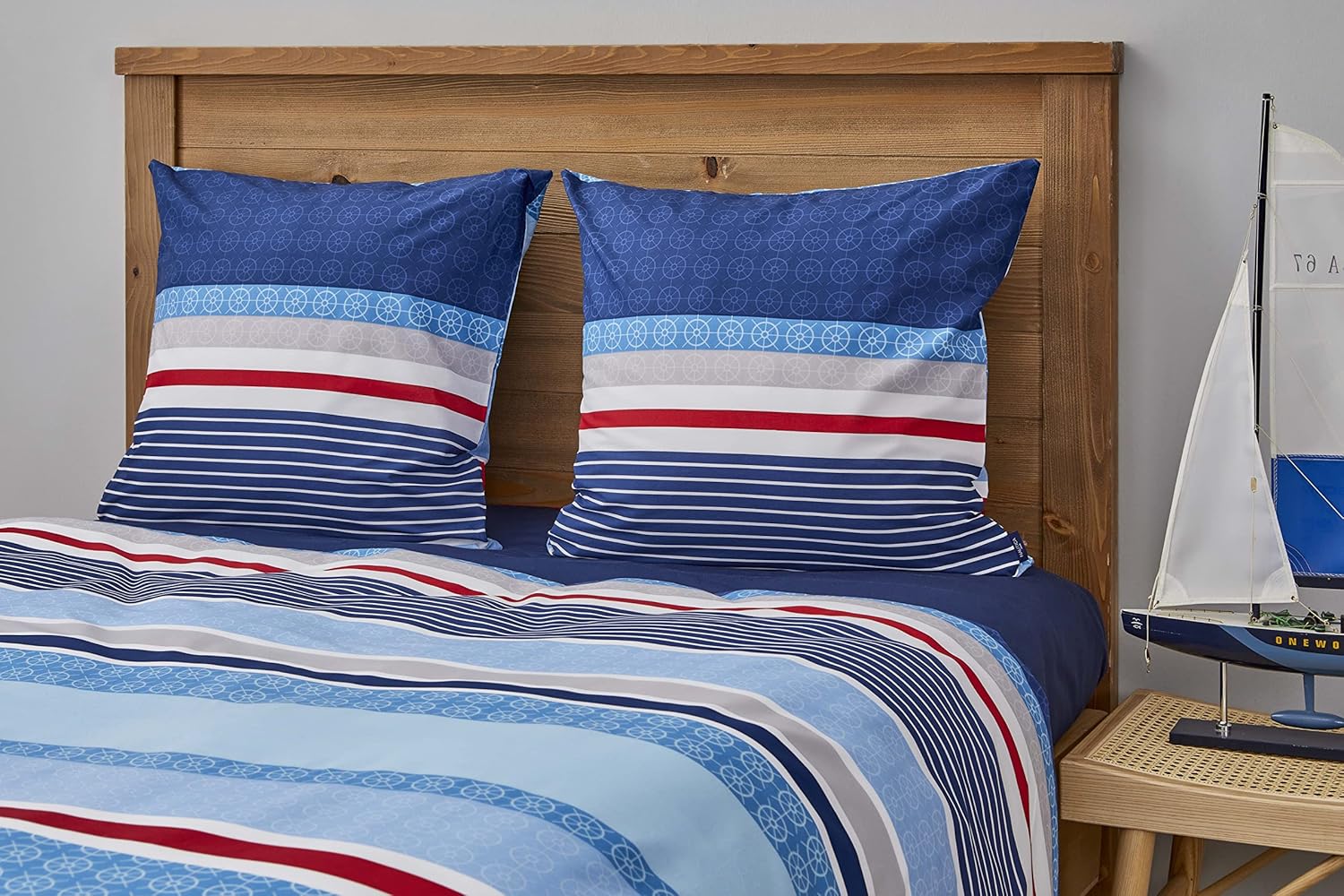 Nautica Home Spinning %100 Pamuk Ranforce Nevresim Takımı - Marin Desenli Mavi