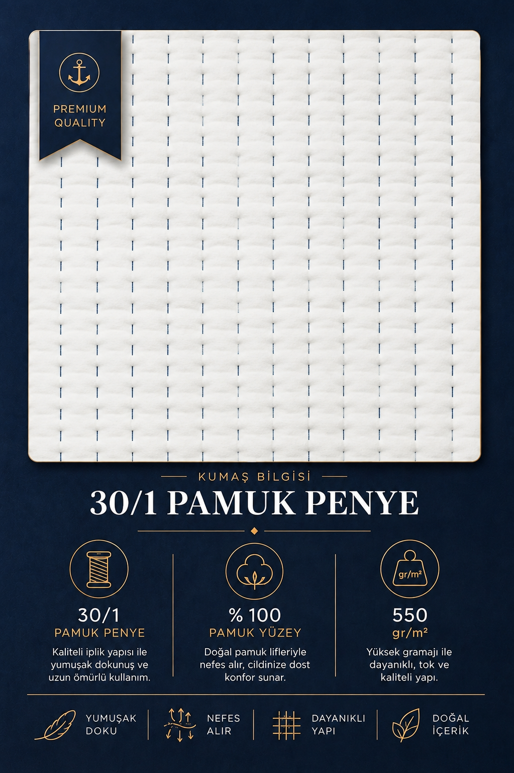 NAUTICA HOME Regatta Premium Deve Yünü Topper