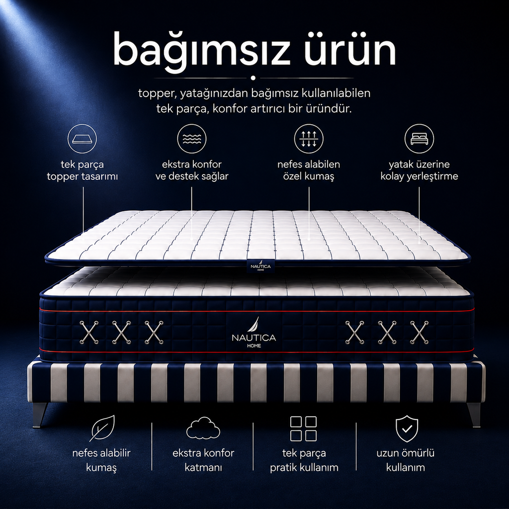 NAUTICA HOME Regatta Premium Pamuk Topper