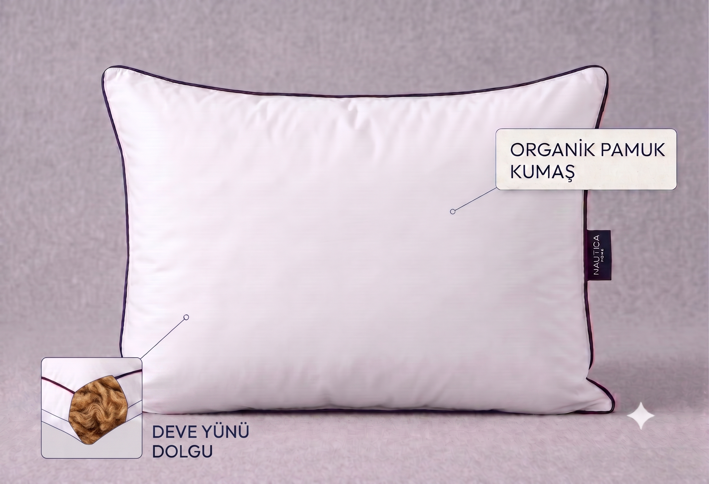 NAUTICA SEA BREEZE DEVE YÜNÜ YASTIK 50x70