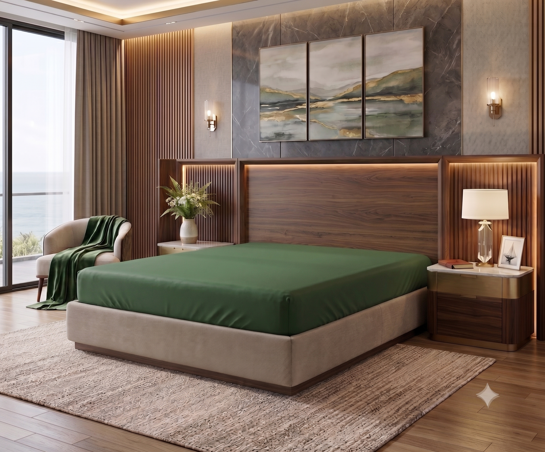 Nautica Home Heritage Plaid %100 Pamuk Saten Çift Kişilik Nevresim Takımı - Zümrüt Yeşili