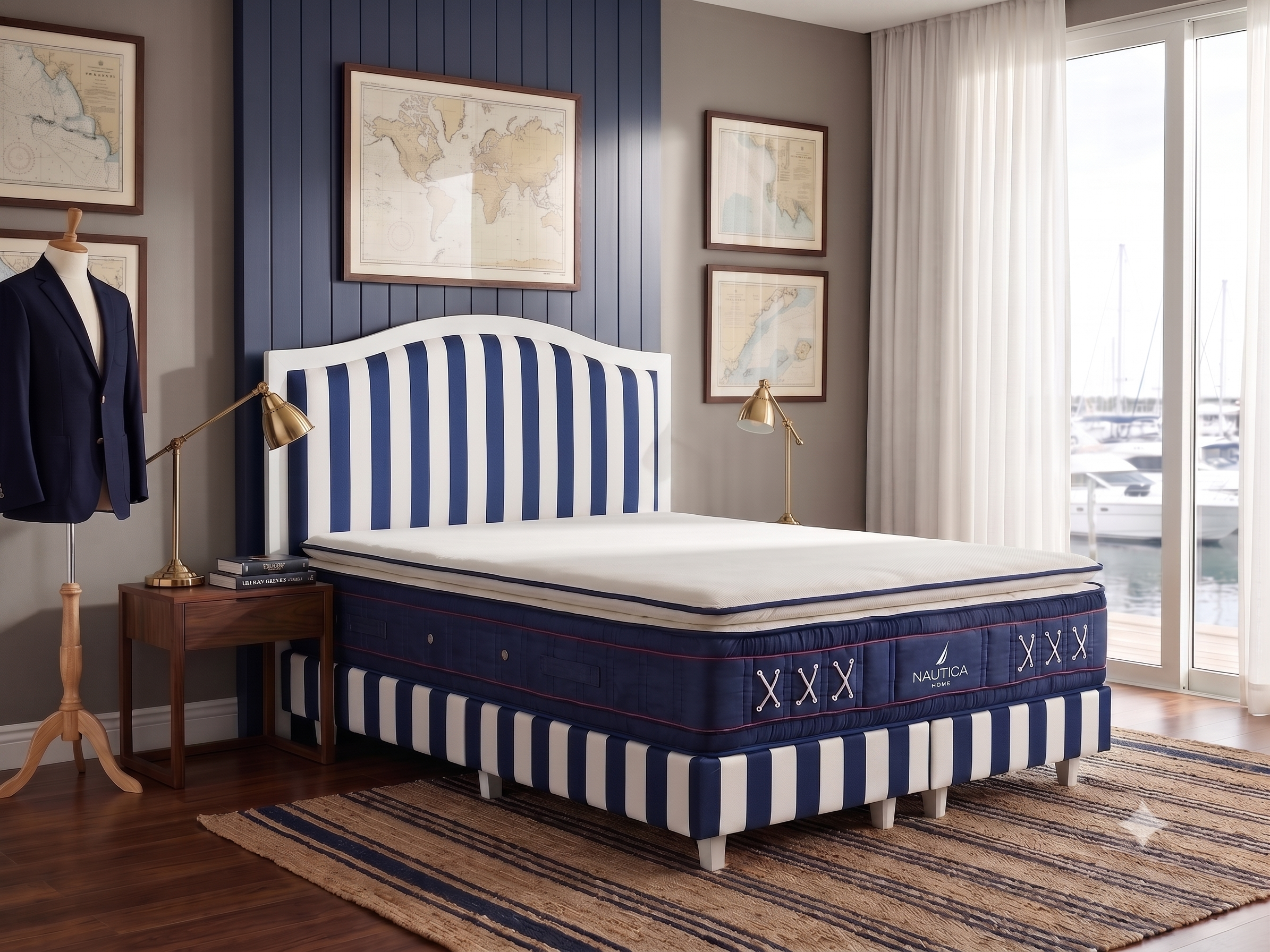 Nautica Home Regatta Premium Çift Kişilik Yatak – 7 Bölgeli Torba Yaylı, Nefes Alabilen Pamuklu Kumaş & Hyper Süngerli Ergonomik Yatak