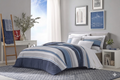 Nautica Home Westport %100 Pamuk Nevresim Takımı - Modern Geniş Çizgili Mavi/Gri