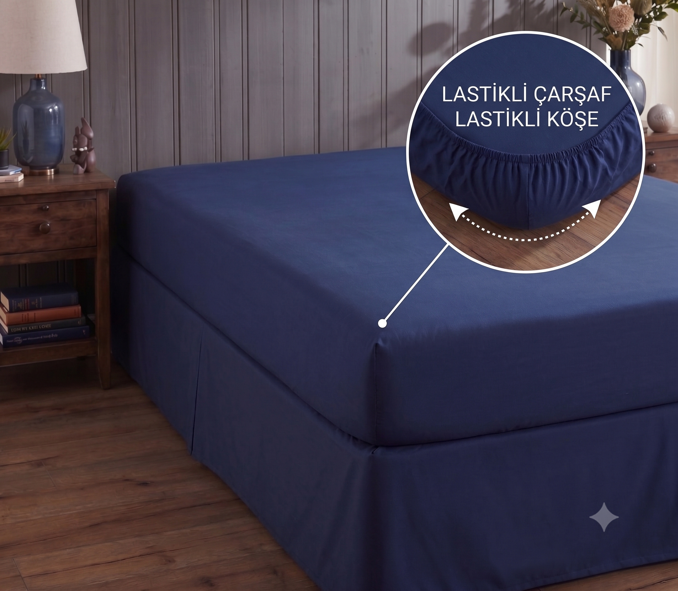 Nautica Home Modern Line Pamuk Saten Çift Kişilik Nevresim Takımı – Turuncu / Lacivert