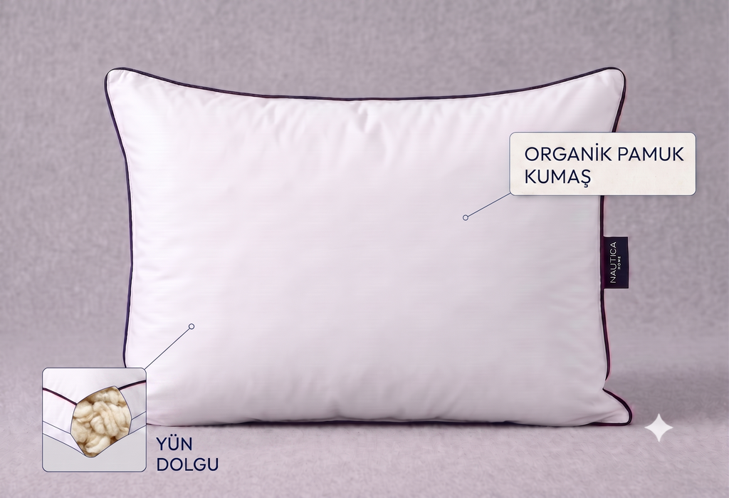 NAUTICA SEA BREEZE 100% DOĞAL YÜN YASTIK 50x70