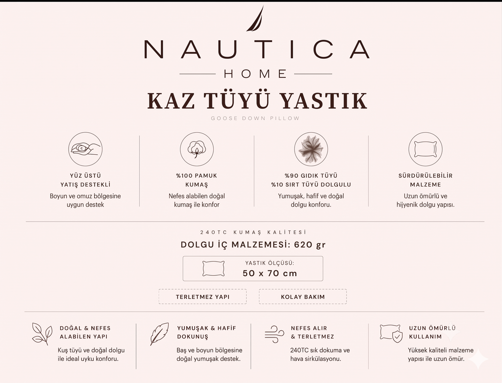NAUTICA ARTIC KAZ TÜYÜ YASTIK 50x70